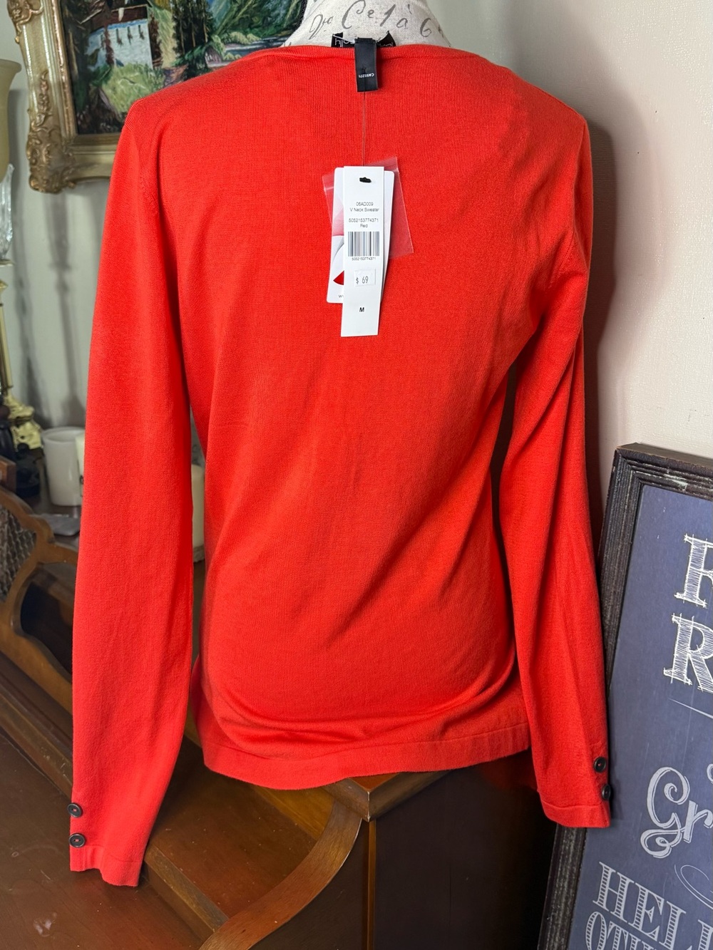 Women's V-Neck Sweater m NWT 69.00 - Picture 3 of 5
